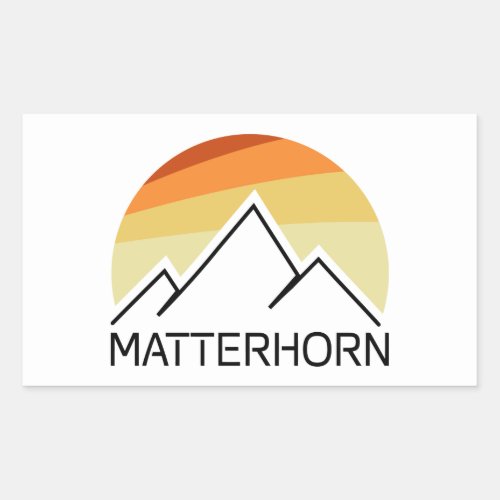 Matterhorn Switzerland Italy Retro Rectangular Sticker