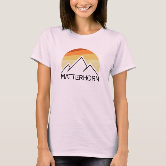 Matterhorn Switzerland Italy Retro T-Shirt (Front)