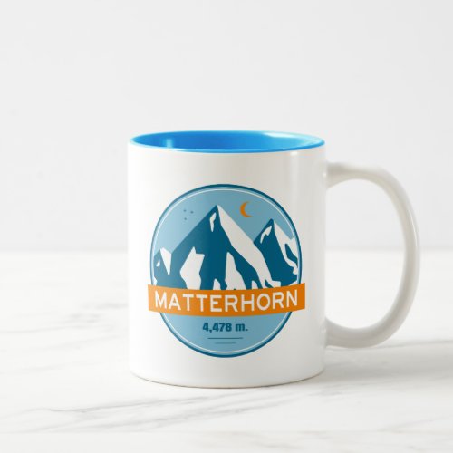 Matterhorn Switzerland Italy Stars Moon Two_Tone Coffee Mug