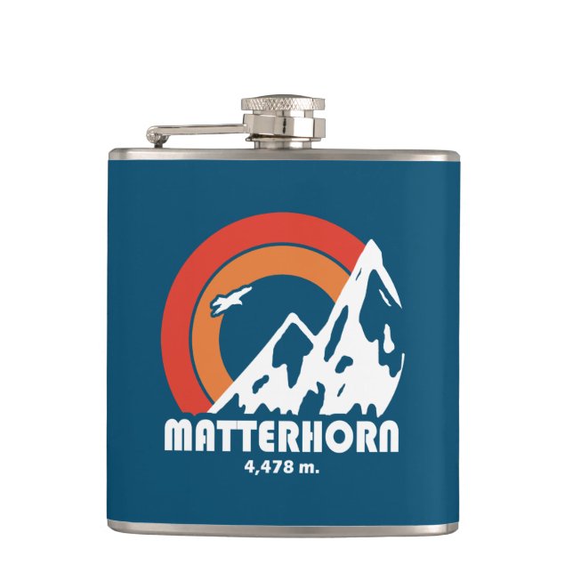 Matterhorn Switzerland Sun Eagle Flask (Front)