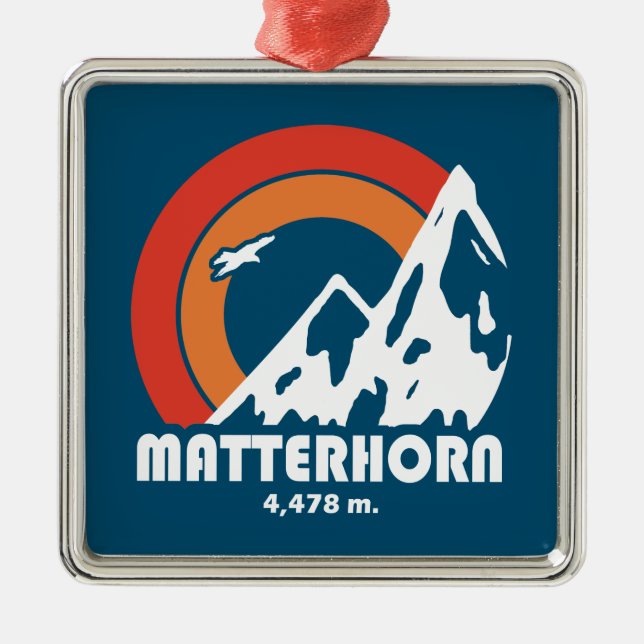 Matterhorn Switzerland Sun Eagle Metal Ornament (Front)