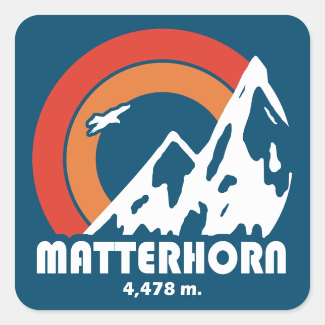 Matterhorn Switzerland Sun Eagle Square Sticker (Front)
