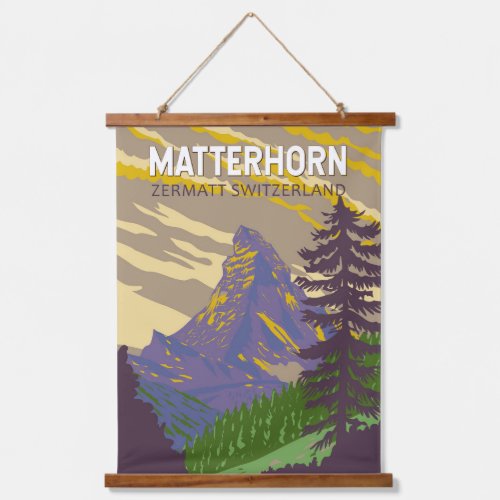 Matterhorn Switzerland Travel Art Vintage Hanging Tapestry