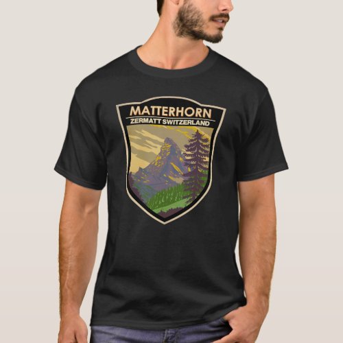 Matterhorn Switzerland Travel Art Vintage T_Shirt