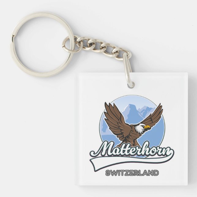 Matterhorn Switzerland travel logo Keychain (Front)