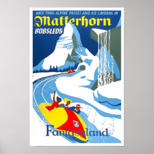 Matterhorn Switzerland vintage travel Poster