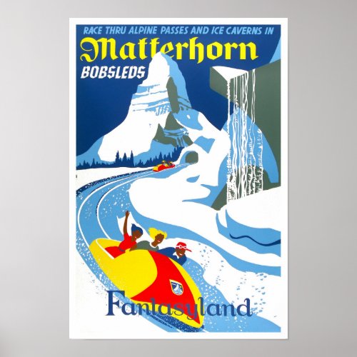 Matterhorn Switzerland vintage travel Poster