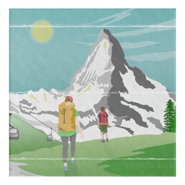 matterhorn travel poster Switzerland Acrylic Print (Front)