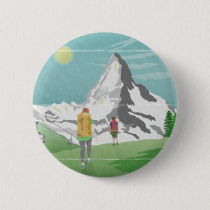 matterhorn travel poster Switzerland Button