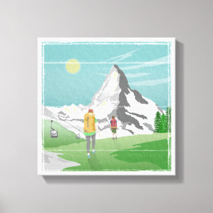 matterhorn travel poster Switzerland Canvas Print
