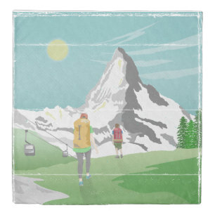 matterhorn travel poster Switzerland Duvet Cover