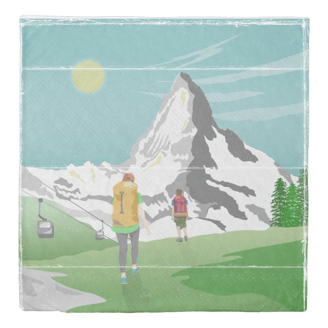 matterhorn travel poster Switzerland Duvet Cover (Front)