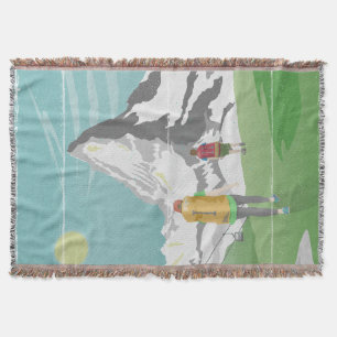 matterhorn travel poster Switzerland Throw Blanket