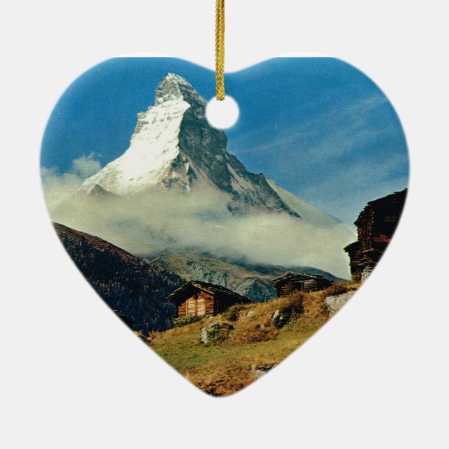 Matterhorn, Zermatt, Switzerland Ceramic Ornament (Back)