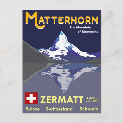 Matterhorn Zermatt Switzerland Postcard