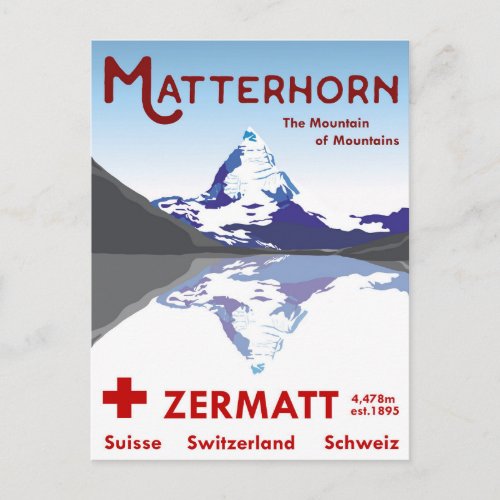 Matterhorn Zermatt Switzerland Postcard