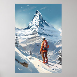 Matterhorn, Zermatt, Switzerland, Ski Poster