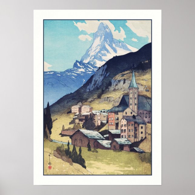 Matterhorn, Zermatt Switzerland Vintage Art Print (Front)