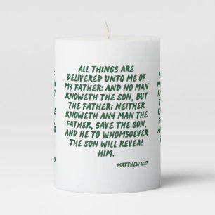 Matthew 11:27 KJV Bible Scripture Pillar Candle