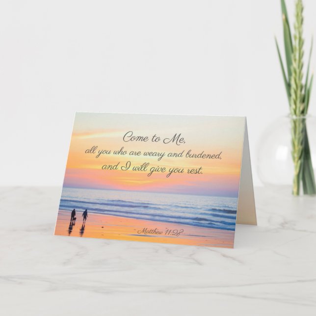 Matthew 11:28-30 Come to Me all who are Weary Card (Front)