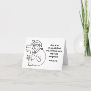 Matthew 11:28 All You Who Labor Scripture Card