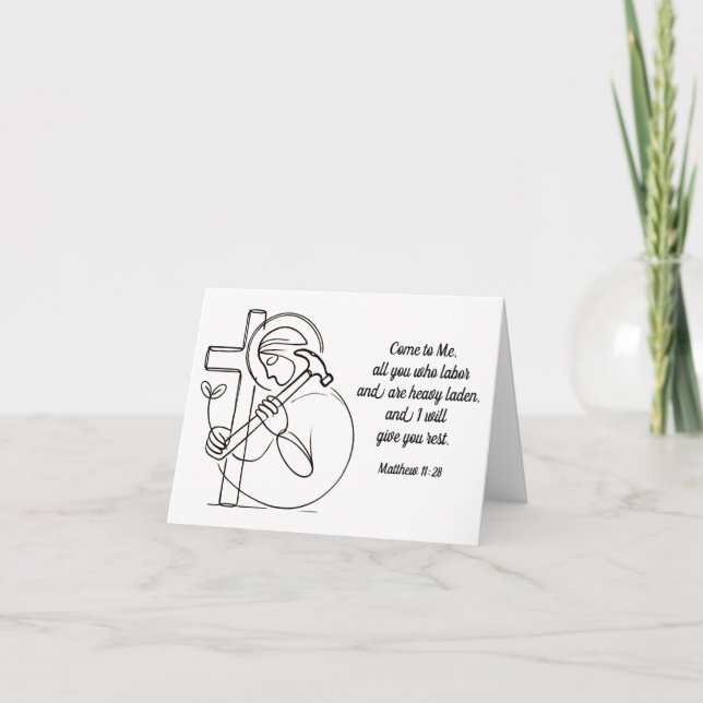 Matthew 11:28 All You Who Labor Scripture Card (Front)