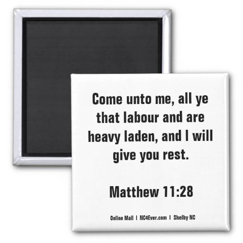 Matthew 1128 Bible Verse magnet