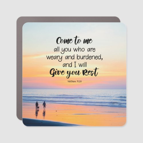 Matthew 1128 Come to Me all who are Weary Bible Car Magnet