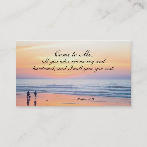 Matthew 1128 Come to Me all who are Weary Ocean Business Card