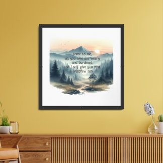 Matthew 11:28 Come to me all you who are weary Framed Art