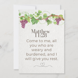 Matthew 11:28 Come to Me Scripture   Grapevine Invitation