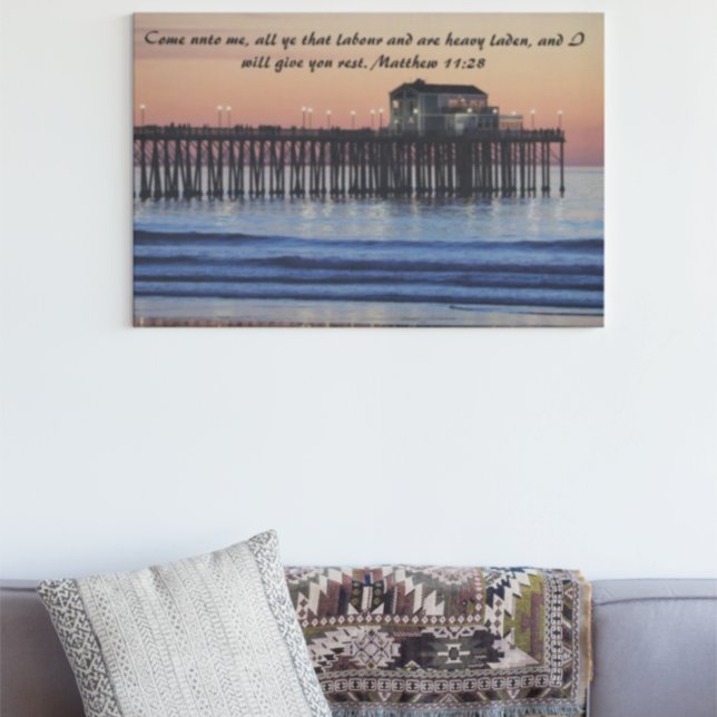Matthew 11:28 Encouraging Scripture Verse Faux Canvas Print (Creator Uploaded)