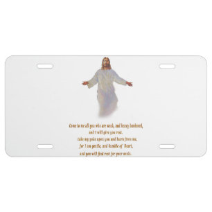 Matthew 11:28 gifts license plate