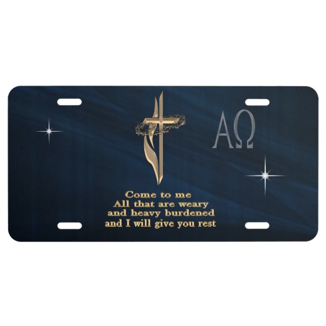 Matthew 11:28 license plate (Front)