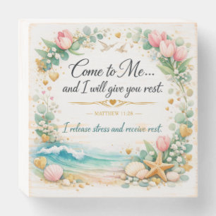Matthew 11:28 Messianic Jewish Decor, Inspiration Wooden Box Sign