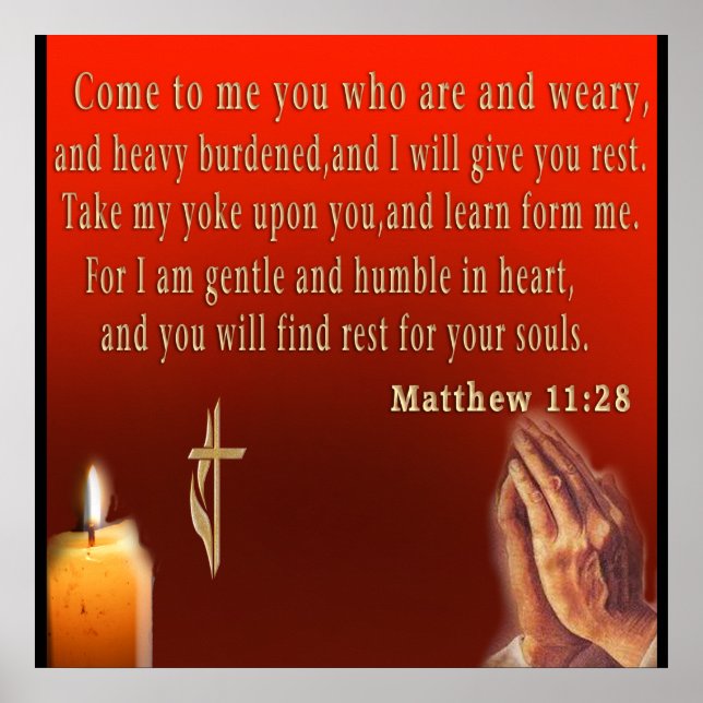 Matthew 11:28 Poster (Front)