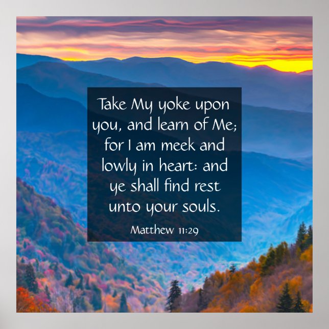 Matthew 11:29  poster (Front)