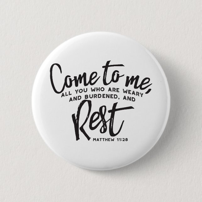 Matthew 11 Bible Verse Button (Front)