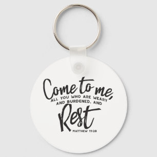 Matthew 11 Bible Verse Keychain