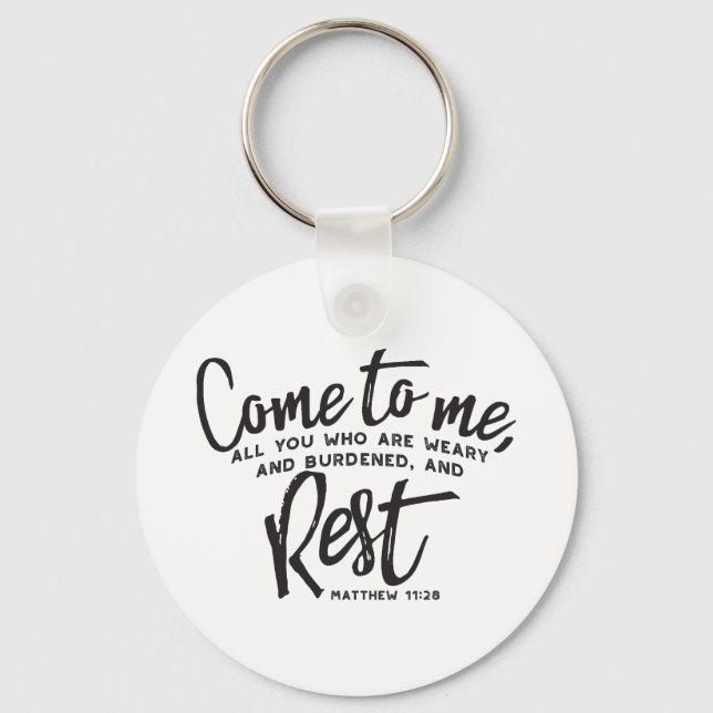 Matthew 11 Bible Verse Keychain (Front)