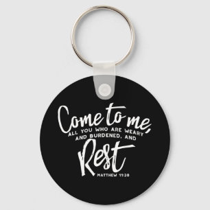 Matthew 11 Bible Verse Keychain