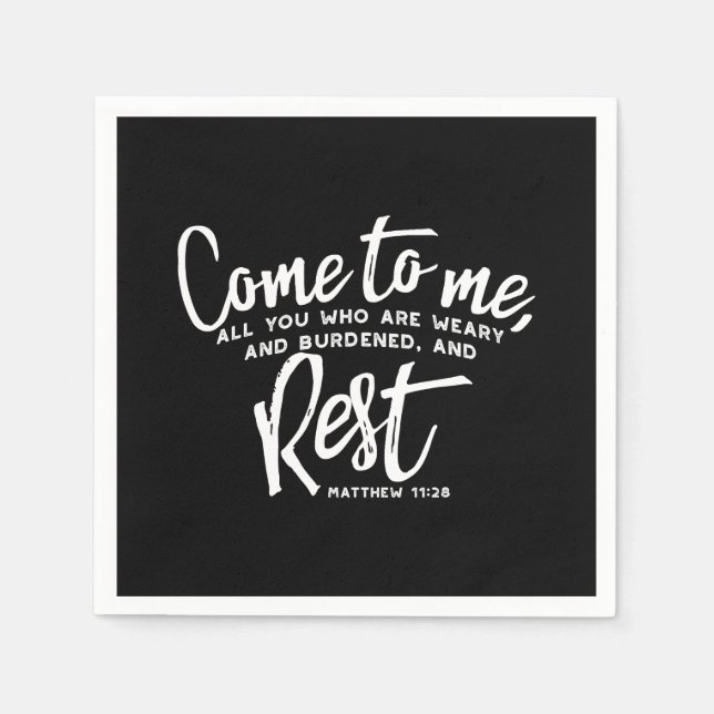Matthew 11 Bible Verse Napkins (Front)