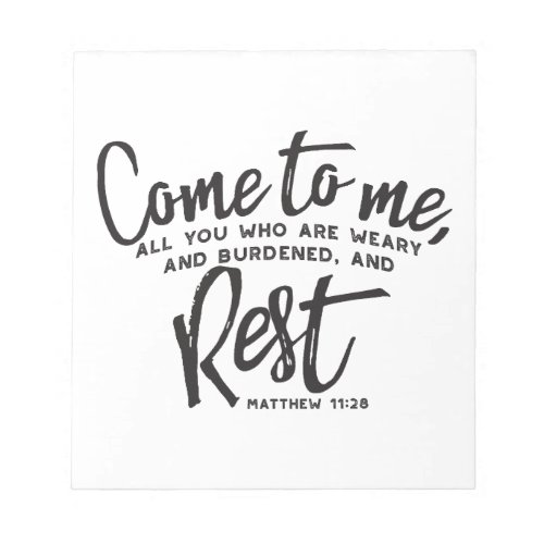 Matthew 11 Bible Verse Notepad