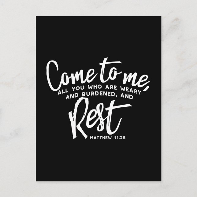 Matthew 11 Bible Verse Postcard (Front)