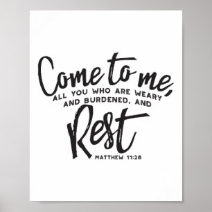 Matthew 11 Bible Verse Poster
