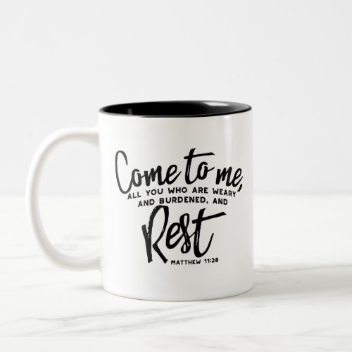Matthew 11 Bible Verse Two_Tone Coffee Mug