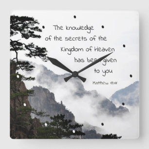 Matthew 13:11 Secrets of the Kingdom of Heaven Square Wall Clock