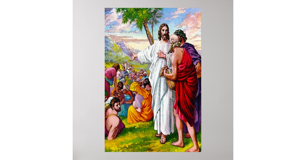 Matthew 14 13 21 Jesus Feeds 5000 Men Poster Zazzle Matthew 14 13 21 Jesus Feeds 5000 Men Poster Zazzle