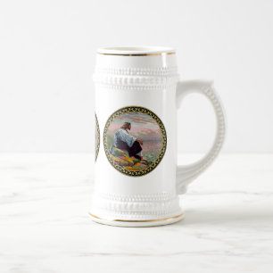 Matthew 14:22-23 Jesus Prays by Himself by the sea Beer Stein