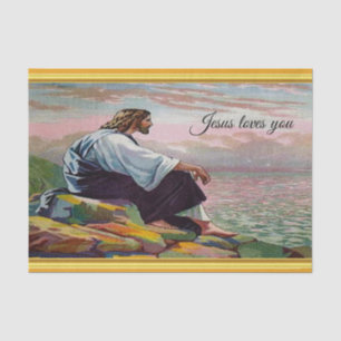 Matthew 14:22-23 Jesus Prays by Himself by the sea Tissue Paper